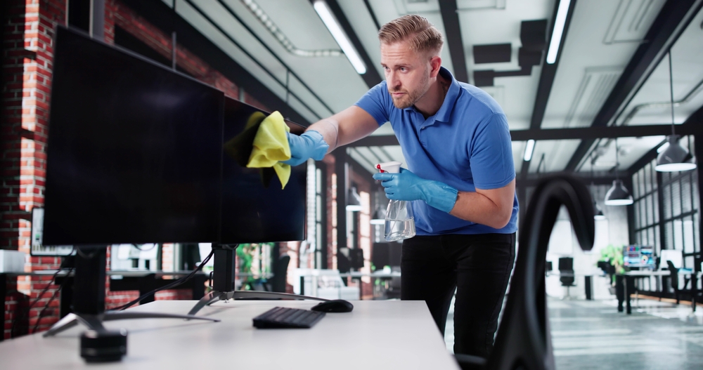 Coverall technician cleaning
